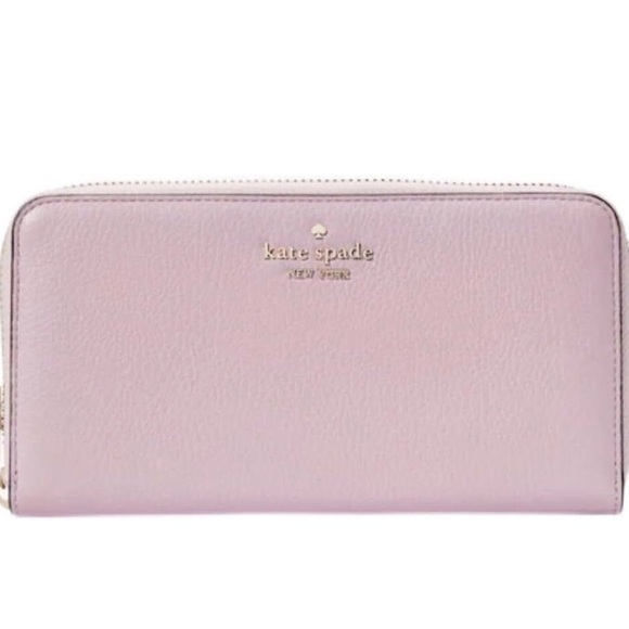 kate spade Handbags - New Kate Spade Large Continental Wallet Pebbled Leather Quartz Pink Zip